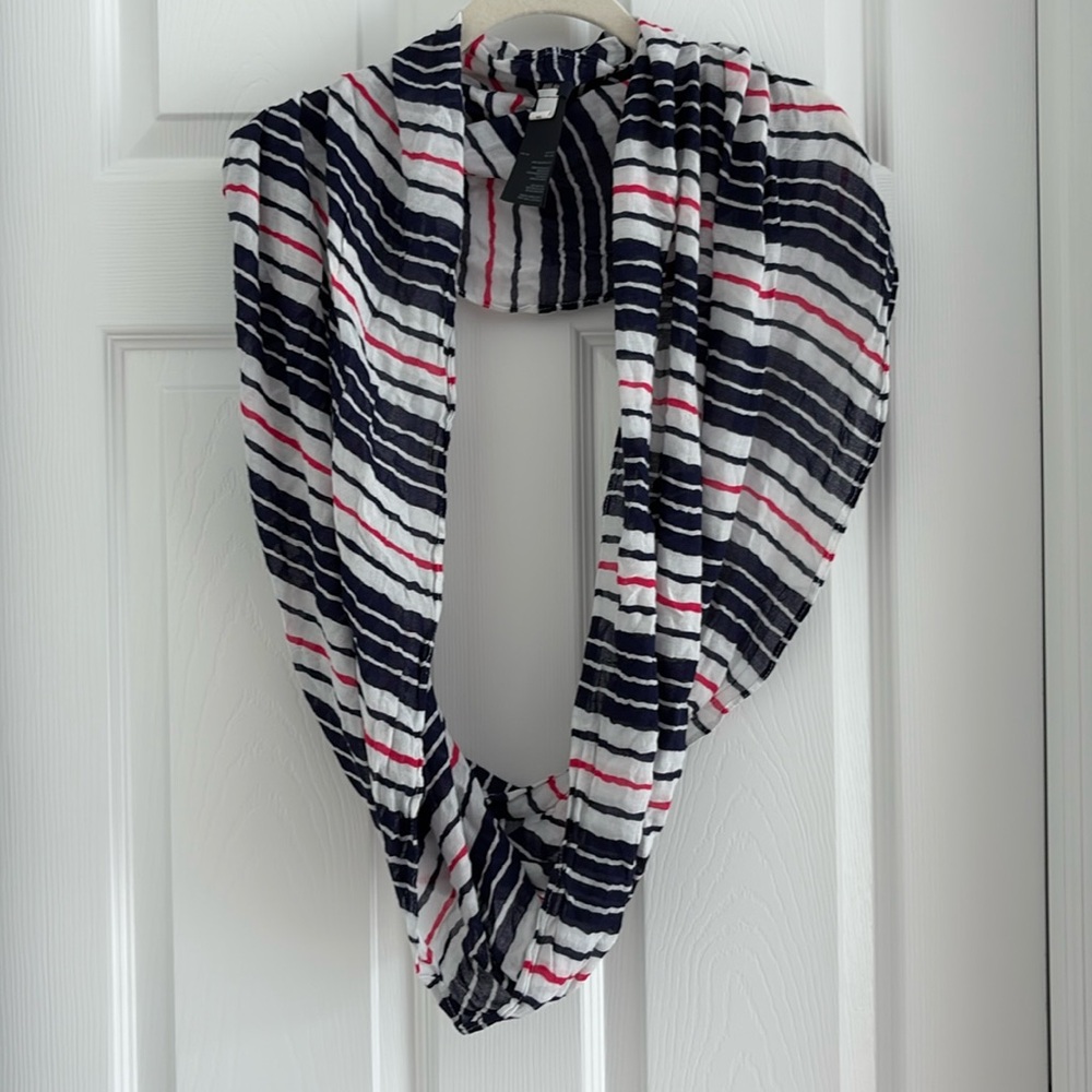 Tommy Hilfiger infinity scarf red white and blue striped